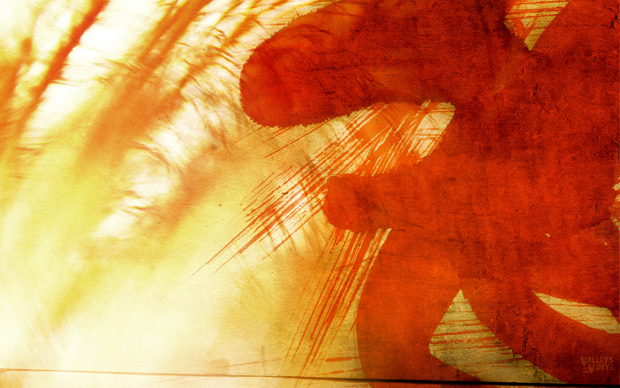 Valleys in the Vinyl Orange Abstraction Wallpaper 01